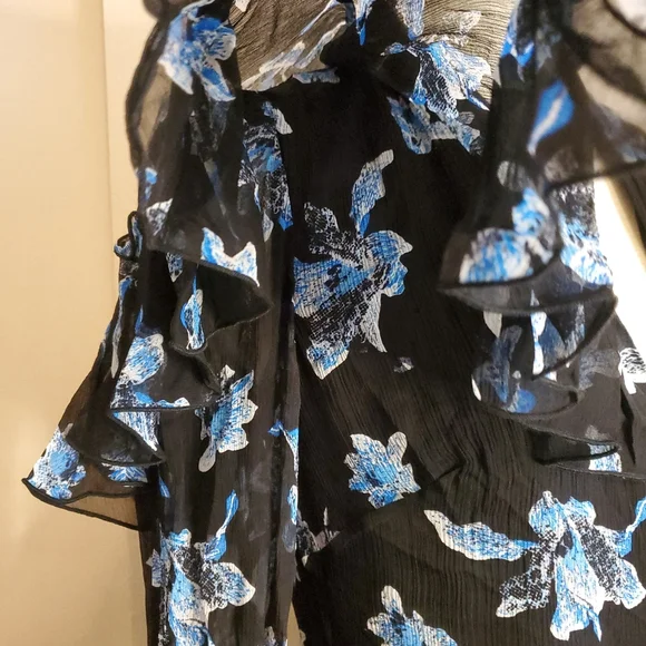 Diane Von Furstenberg Ruffled sheer dress size XS - Picture 3 of 7